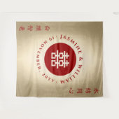 Tenture Double Bonheur Mariage chinois arrière-plan photo (Devant (Horizontal))