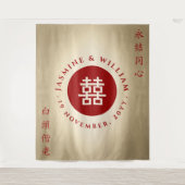 Tenture Double Bonheur Mariage chinois arrière-plan photo (Devant)