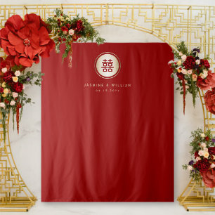 Tenture Double Bonheur Mariage chinois arrière-plan photo