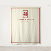 Tenture Double Bonheur Mariage chinois arrière-plan photo (Devant)