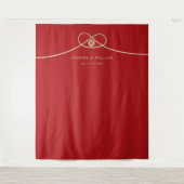 Tenture Double Happiness Gold Knot Mariage arrière-plan ph (Devant)