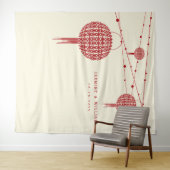 Tenture Double Happiness Lanternes Mariage arrière-plan ph (En situation (horizontale))