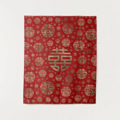 Tenture Double motif de symbole de bonheur - or sur le (Devant)