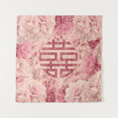 Tenture Double symbole de bonheur sur des fleurs de (Devant)