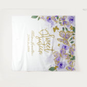 Tenture Douce 16 Papillons pourpres Fond Floral (Devant (Horizontal))