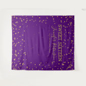 Tenture Douce 16 points de Parties scintillant or et viole (Devant (Horizontal))