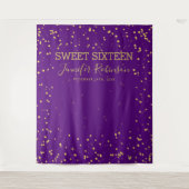 Tenture Douce 16 points de Parties scintillant or et viole (Devant)