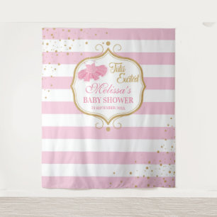 Tenture Douce baby shower ballerine en tutu rose