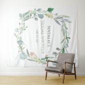 Tenture Douce Eau Florale Eucalyptus pour Mariage (En situation (horizontale))