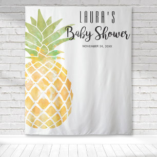 Tenture Douce Eau Tropicale Aquarelle Jaune Baby Shower