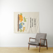 Tenture Douce Fête de Bébé avec Dinosaures Préhistoriques (En situation (horizontale))