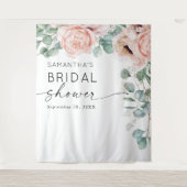 Tenture Douce Fête de Mariage Florale Aquarelle Rose (Devant)