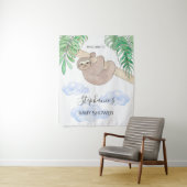 Tenture Douce Fête de Naissance de Bébé Garçon Paresseux (En situation)