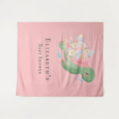Tenture Douce Fille Tortue Rose Bébé Shower (Devant (Horizontal))