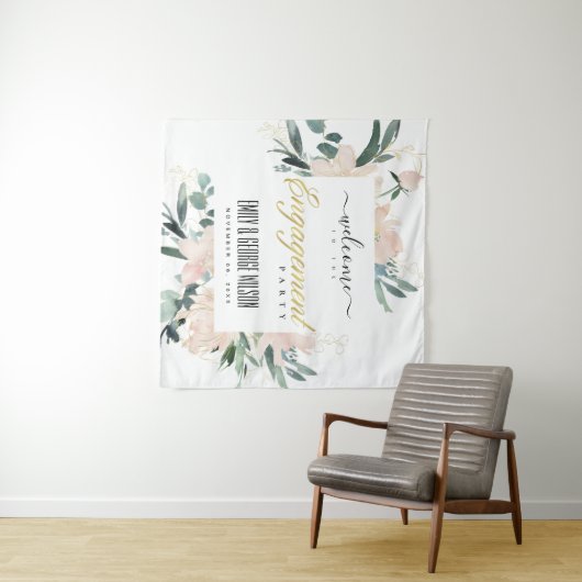 TENTURE DOUCE FLEUR ROSE AURÉOLÉE DE PEINTURE À L'EAU POUR (En situation (horizontale))