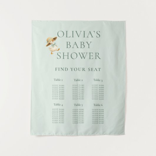 Tenture Douce Oie Ridicule 6 Plan de Table Baby Shower (Devant)