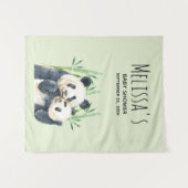 Tenture Douce Oursons Pandas Câlinant Lavis Bébé Shower (Devant (Horizontal))