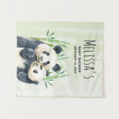 Tenture Douce Oursons Pandas S'étreignant Shower de Bébé à (Devant (Horizontal))