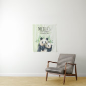 Tenture Douce Oursons Pandas S'étreignant Shower de Bébé à (En situation)