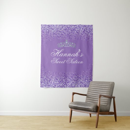 Tenture Douce Parties scintillant violet clair 16 fond (En situation)