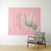 Tenture Douce Petite Tortue Rose Fille Baby Shower  (En situation (horizontale))