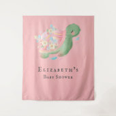 Tenture Douce Petite Tortue Rose Fille Baby Shower  (Devant)