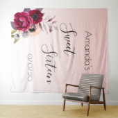 Tenture Douce rose florale or rose pâle 16 ans (En situation (horizontale))