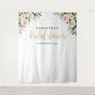 Tenture Douce soirée bohème rose blush fleurs roses mariag