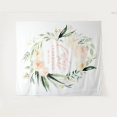 Tenture Douceur florale aquarelle rose et verte pour une b (Devant (Horizontal))