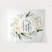 Tenture Douceur pêche + floral à l'aquarelle verte pour un (Devant (Horizontal))