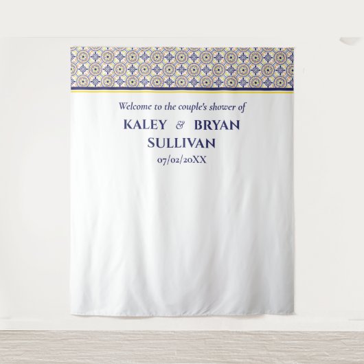 Tenture Douche carrelée jaune de la marine espagnole Photo (Devant)