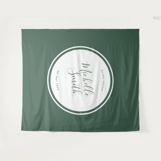 Tenture Douche émeraude boho verte cercle moderne simple (Devant (Horizontal))