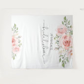 Tenture Douche nuptiale à fleurs roses (Devant (Horizontal))