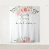 Tenture Douche nuptiale à fleurs roses (Devant)