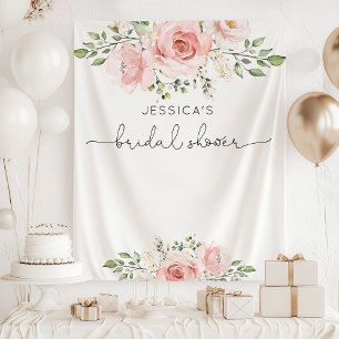 Tenture Douche nuptiale à fleurs roses