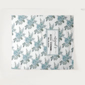 Tenture Douche nuptiale fleurie bleu-duvet (Devant (Horizontal))
