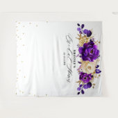 Tenture Douchez de mariage floral violet or royal  (Devant (Horizontal))