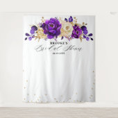 Tenture Douchez de mariage floral violet or royal  (Devant)