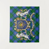 Tenture Douglas Clan Badge & Unicorns avec Tartan (Devant)