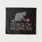 Tenture Doungeon Meowster Drôle RPG Chat avec dés (Devant (Horizontal))