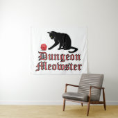 Tenture Doungeon Meowster Drôle RPG Chat avec dés (En situation (horizontale))