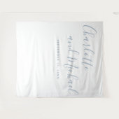Tenture Douteuse Bleu Script Mariage Photo Booth fond (Devant (Horizontal))
