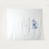 Tenture Douteux bleu floral Mariage fond photo (Devant (Horizontal))