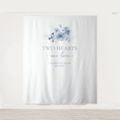 Tenture Douteux bleu floral Mariage fond photo (Devant)