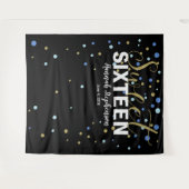 Tenture doux 16 anniversaire Photo Booth bannière arrière- (Devant (Horizontal))