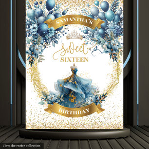 Tenture Doux 16 bleu or Aquarelle Parkle fond