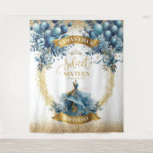 Tenture Doux 16 bleu or Aquarelle Parkle fond (Devant)