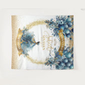 Tenture Doux 16 Robe Bleue Aquarelle Parties scintillant O (Devant (Horizontal))