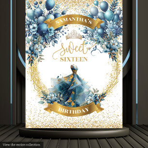 Tenture Doux 16 Robe Bleue Aquarelle Parties scintillant O