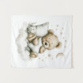 Tenture Doux bébé ours profondément endormi sur des nuages (Devant (Horizontal))